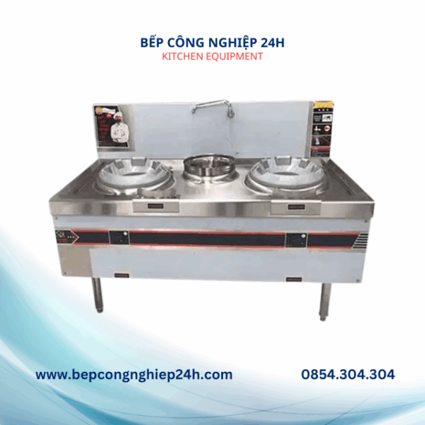 BẾP QUẠT THỔI 2 HỌNG 1 BẦU NƯỚC