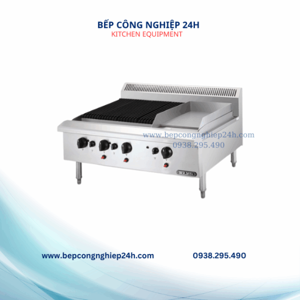 BẾP NƯỚNG NHÂN TẠO 3 HỌNG CÓ MẶT CHIÊN