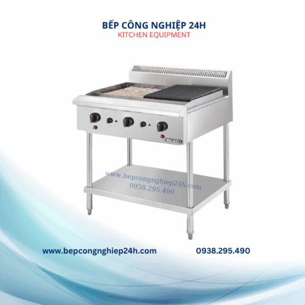 BẾP NƯỚNG THAN NHÂN TẠO 3 HỌNG CHÂN CAO