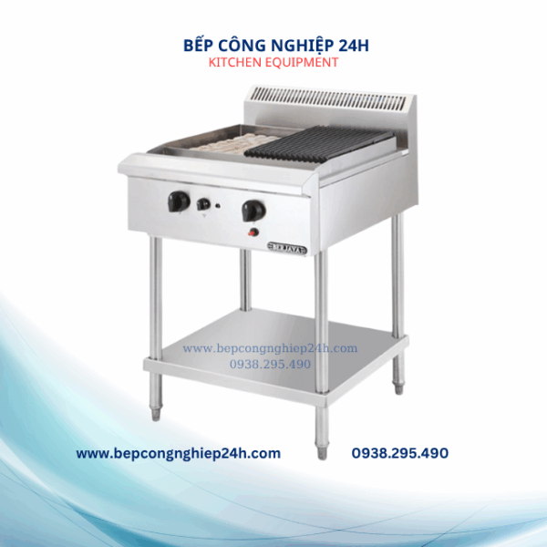 BẾP NƯỚNG THAN NHÂN TẠO 2 HỌNG CHÂN CAO