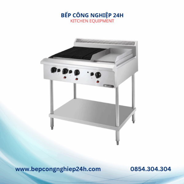 BẾP NƯỚNG NHÂN TẠO 3 HỌNG CÓ MẶT CHIÊN