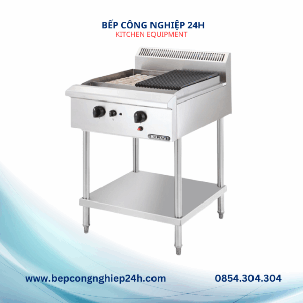 BẾP NƯỚNG THAN NHÂN TẠO 2 HỌNG CHÂN CAO